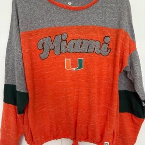 University of Miami Orange and Gray long sleeve tee